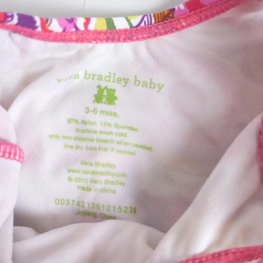 Vera Bradley Floral One Piece Swimsuit Baby Girls 3-6M Multicolor‎ Ruffle